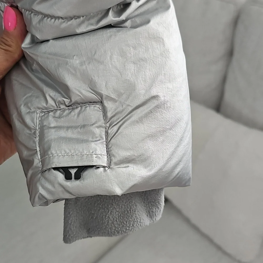 NWOT All In Motion Silver Shimmer Girls Xl Kids Puffer Jacket Coat
